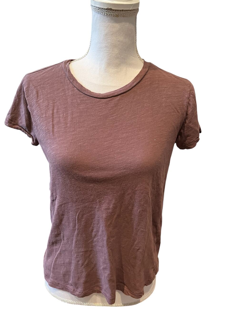 Lucky Brand Short Sleeve Crew Neck T Shirt Lavender Shine S